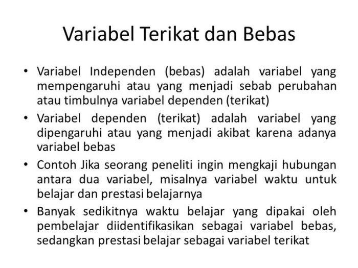 contoh variabel bebas adalah terbaru