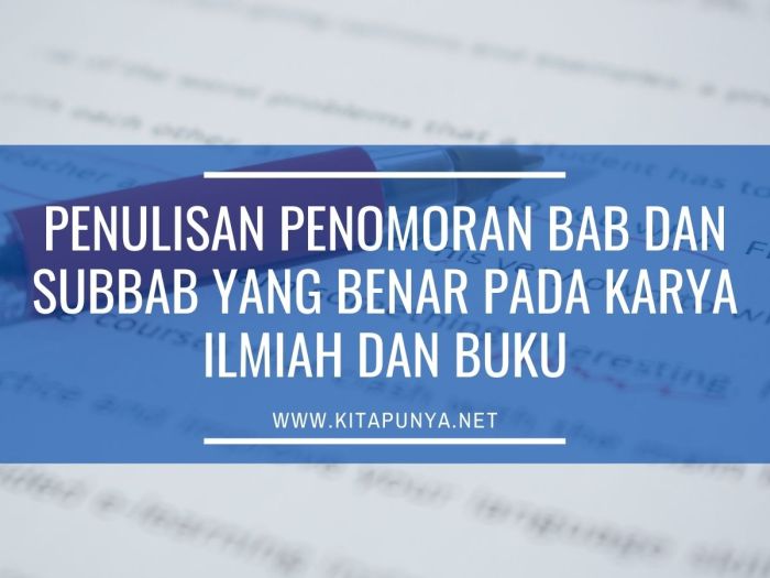 penulisan subbab yang benar terbaru