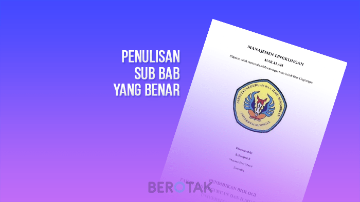 contoh penulisan sub bab yang benar terbaru