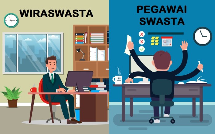 perbedaan wiraswasta dan swasta