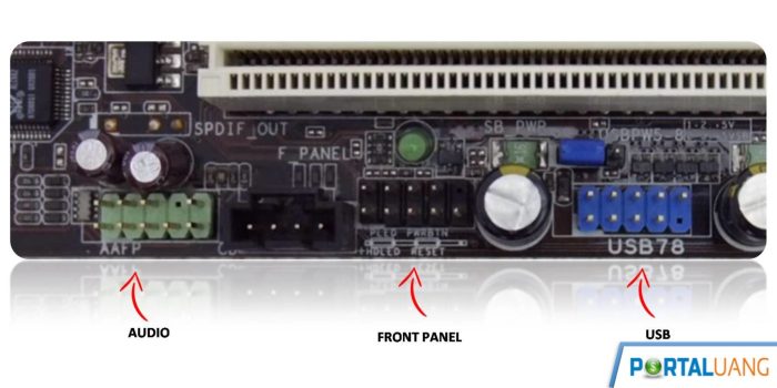 pemasangan kabel front panel