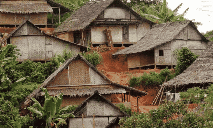 gambar pola pemukiman memanjang