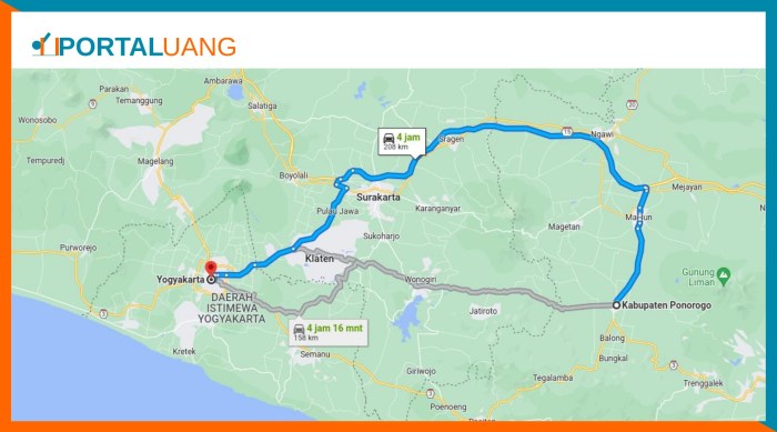 bandung jogja berapa kilo