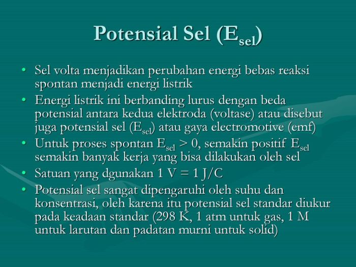 reaksi spontan sel volta