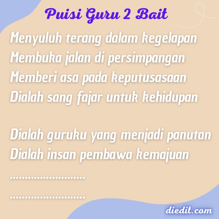 puisi ibu tersayang 4 bait