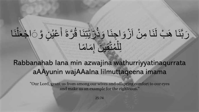 Rabbana doa hab alna waj yun qurrota imama istri indah mustajab bapa ibu hikmah sabar berumah suami tangga ikhlas