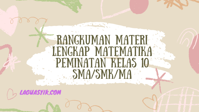 materi matematika peminatan kelas 10 terbaru