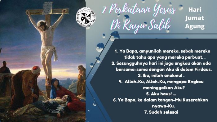 kematian salib perkataan yesus kayu kristus tuhan berurutan