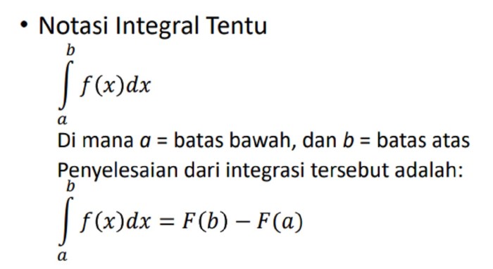 sifat integral tak tentu terbaru