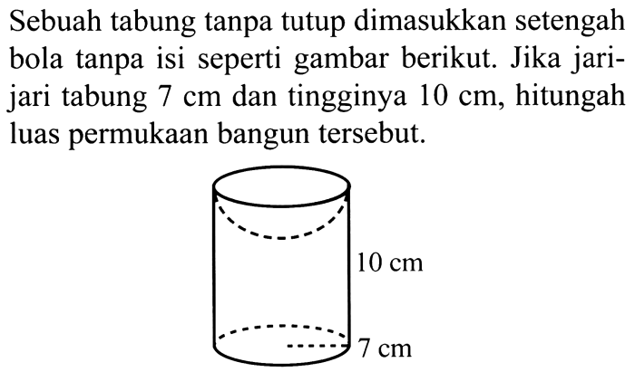 sebuah tabung tanpa tutup