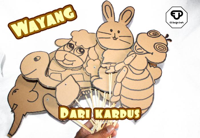 wayang kardus memasang kerajinan siswa stik kayu boneka bekas jelasnya tonton videonya silahkan bawah karton