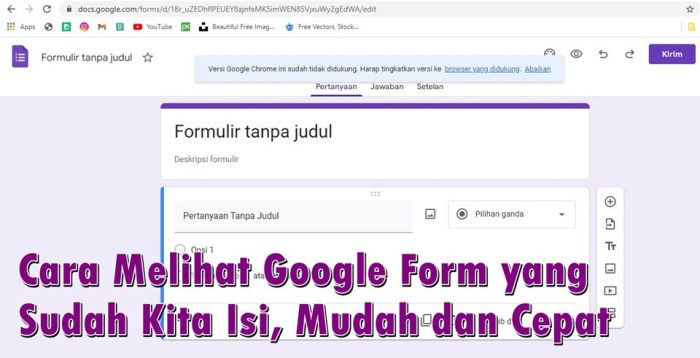 cara melihat google form yang sudah diisi