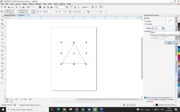 cara membuat segitiga di corel terbaru