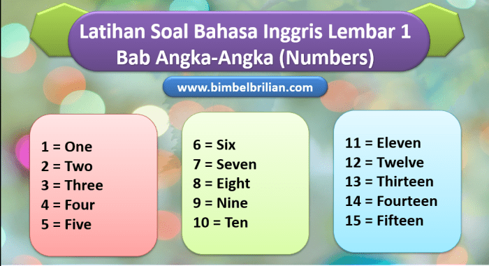 soal bahasa inggris number terbaru