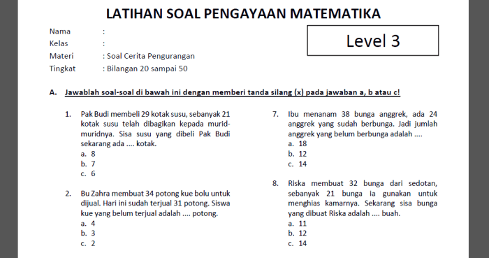 contoh soal cerita penjumlahan terbaru