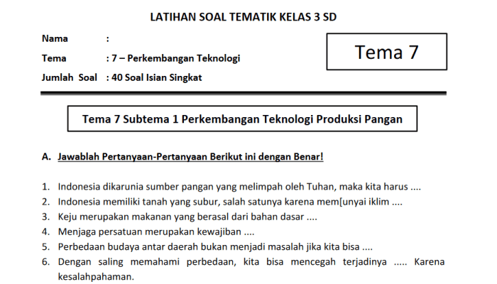 soal isian singkat lebar