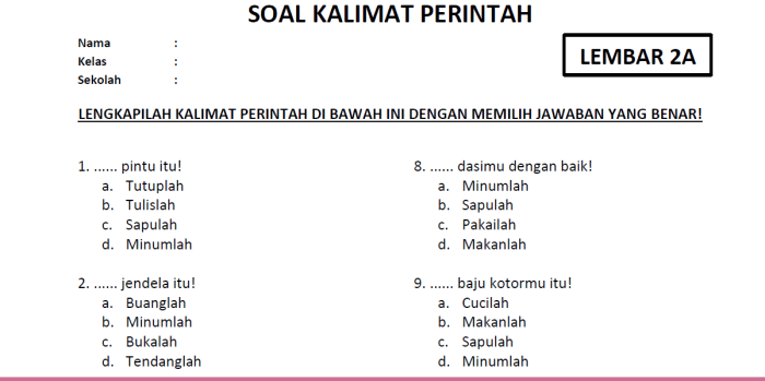 contoh soal kalimat acak terbaru