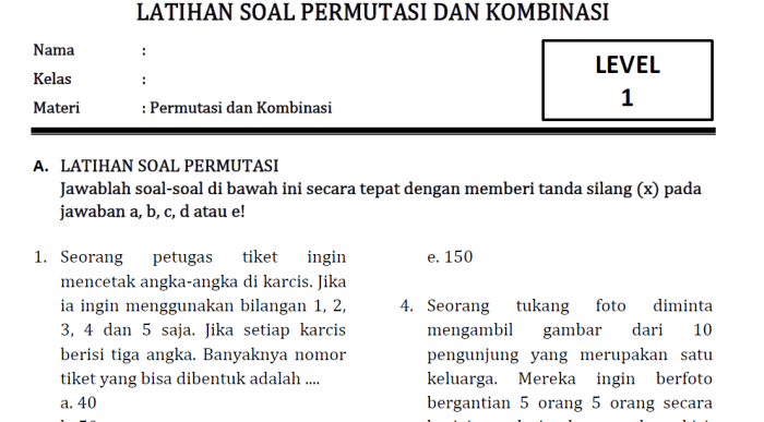 contoh soal kombinasi peluang terbaru