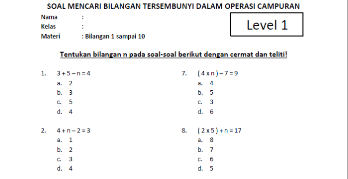 operasi hitung aljabar kelas 7 terbaru