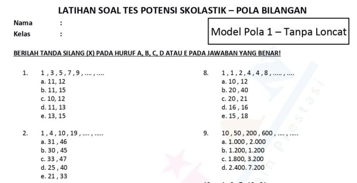 soal cerita pola bilangan terbaru