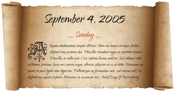 day since 11 oktober 2004