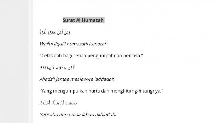 al humazah diturunkan setelah surat terbaru