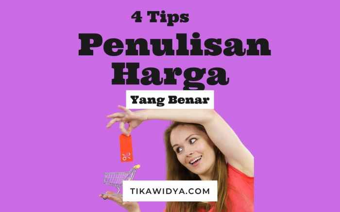 penulisan harga yang benar