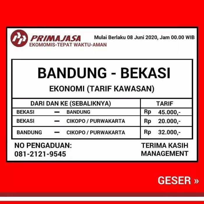 jadwal bus bekasi bandung