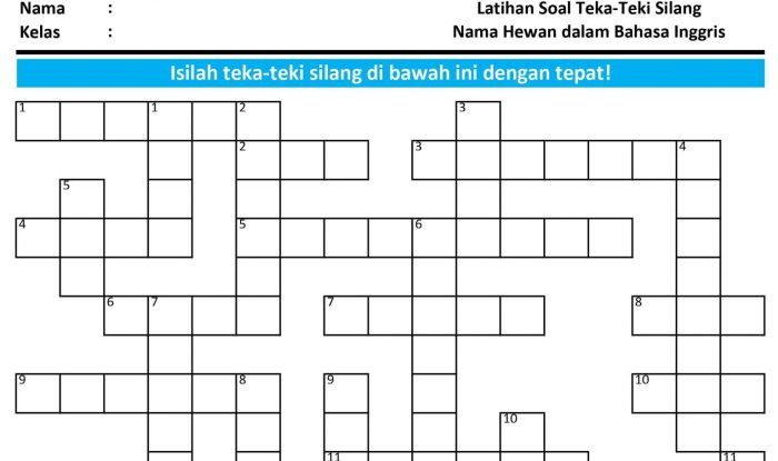 teka teki silang tts kelas soal kumpulan jawaban pembelajaran lucu jawabannya