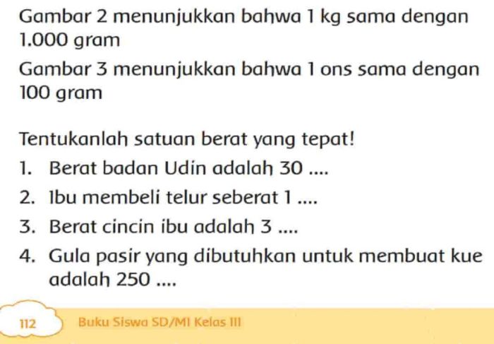 berat cincin ibu adalah 3