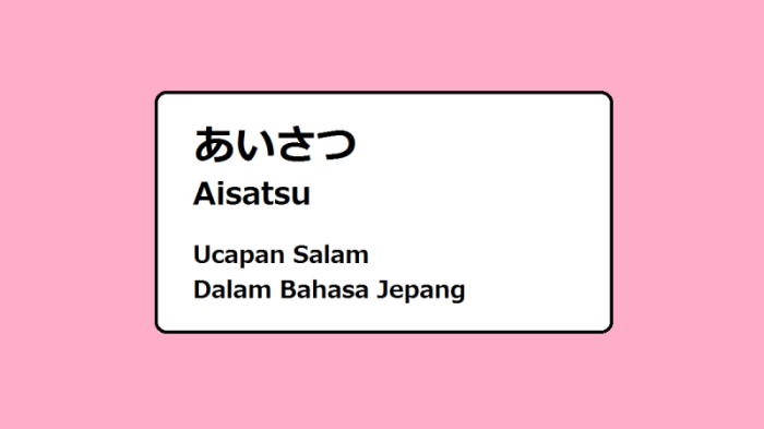 ucapan salam bahasa jepang