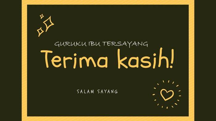 Ucapan terima kasih kepada guru wali kelas