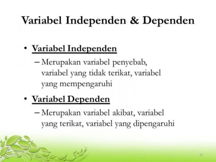 apa itu variabel independen