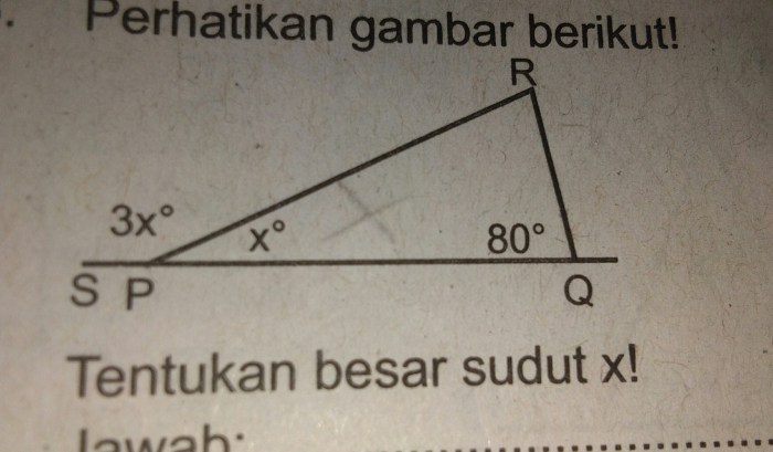 besar sudut x yang tepat adalah terbaru