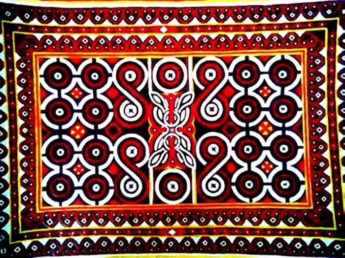 dayak batik kalimantan tengah suku borneo khas benang bintik adat burung desain timur barat sketsa selatan enggang baju kebudayaan betang