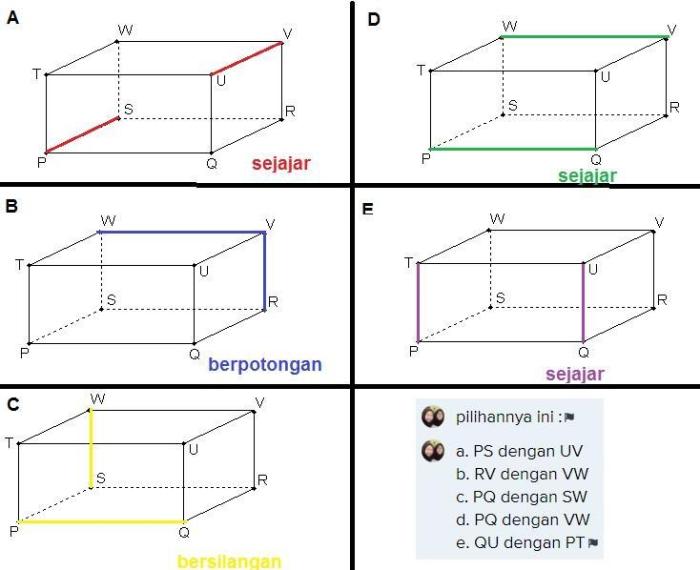 contoh dua garis bersilangan