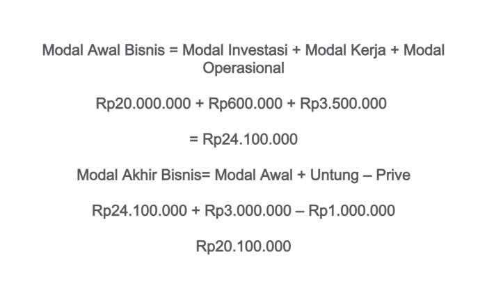 contoh soal menghitung modal awal