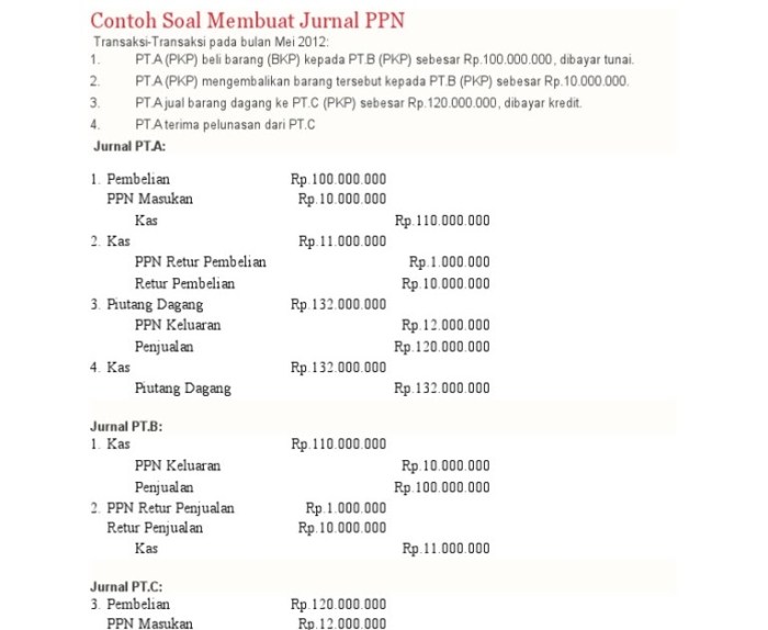 contoh soal jurnal transaksi