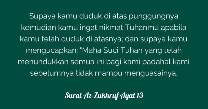 arti surat az zukhruf ayat 13 terbaru