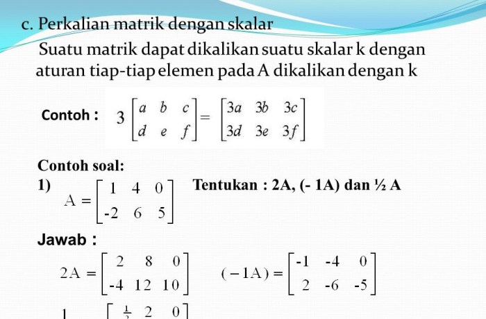 matriks perkalian skalar rumus bab xii