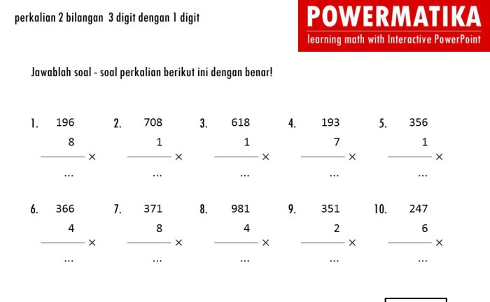 soal perkalian ratusan dan puluhan