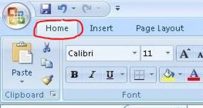 fungsi menu home pada microsoft excel