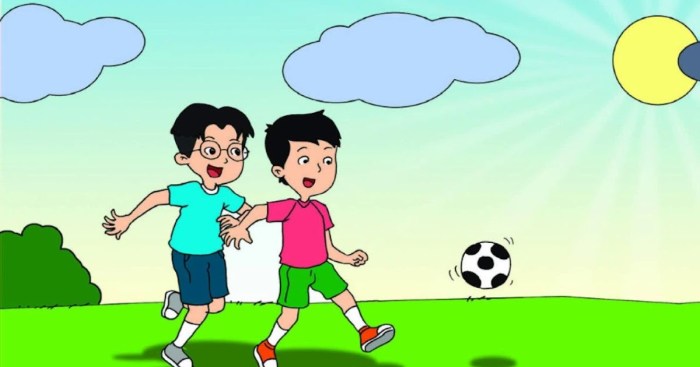 contoh komik bermain sepak bola