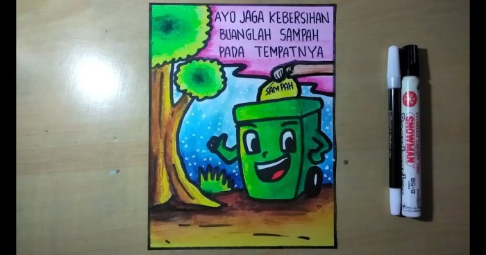 gambar poster mudah di gambar