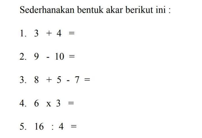 sederhanakan bentuk di bawah ini terbaru