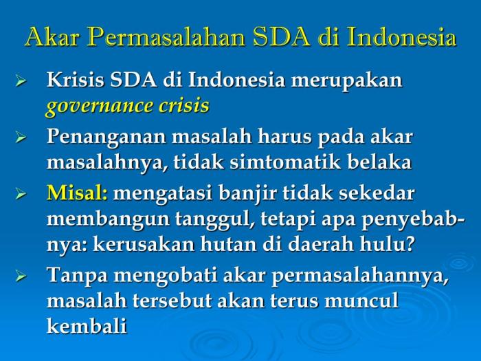 permasalahan sda di indonesia terbaru