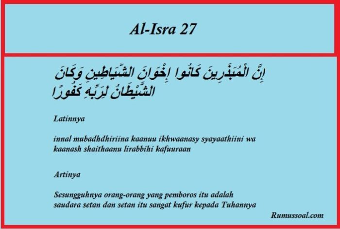 surat al isra ayat 26 27 latin