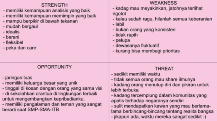 analisis swot diri sendiri terbaru