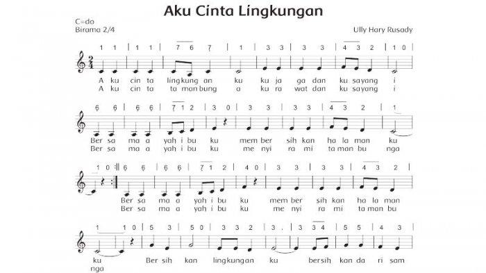 Lagu aku cinta lingkungan menggunakan birama