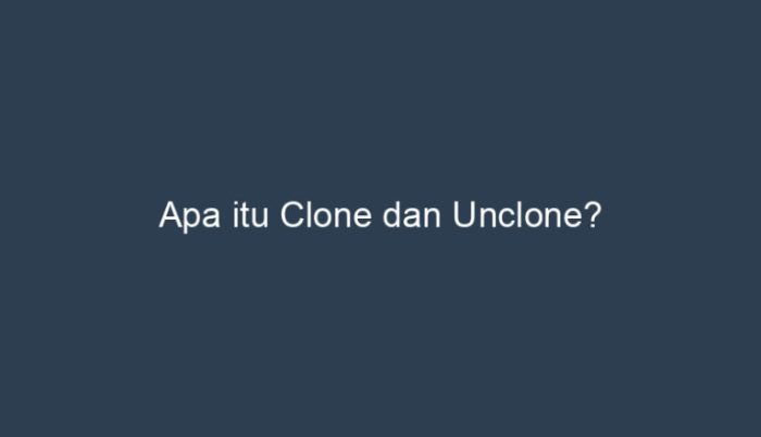 apa itu clone dan unclone